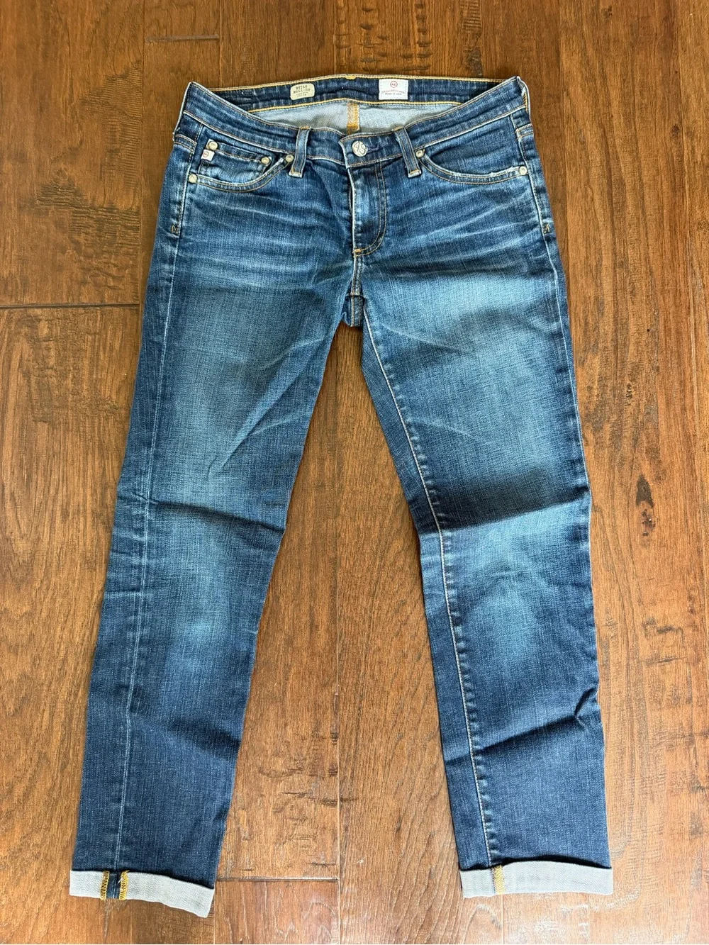 Ag Adriano Goldschmied Women's Cropped Ankle Jeans in Medium Blue Denim